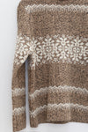 SWAYING 25 Autumn/Winter Fair Isle Jacquard Oversized Sweater SW-SW25AW1T25C1S2-ZB Brown and White